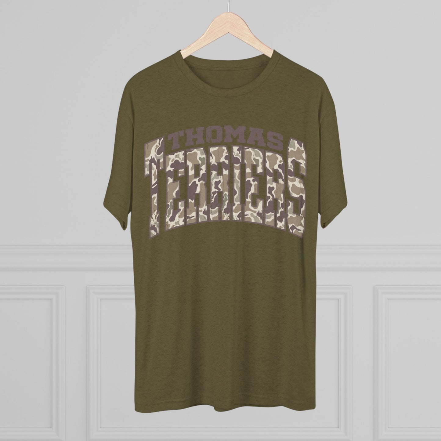 Camo Thomas Terriers Tri Blend Tee