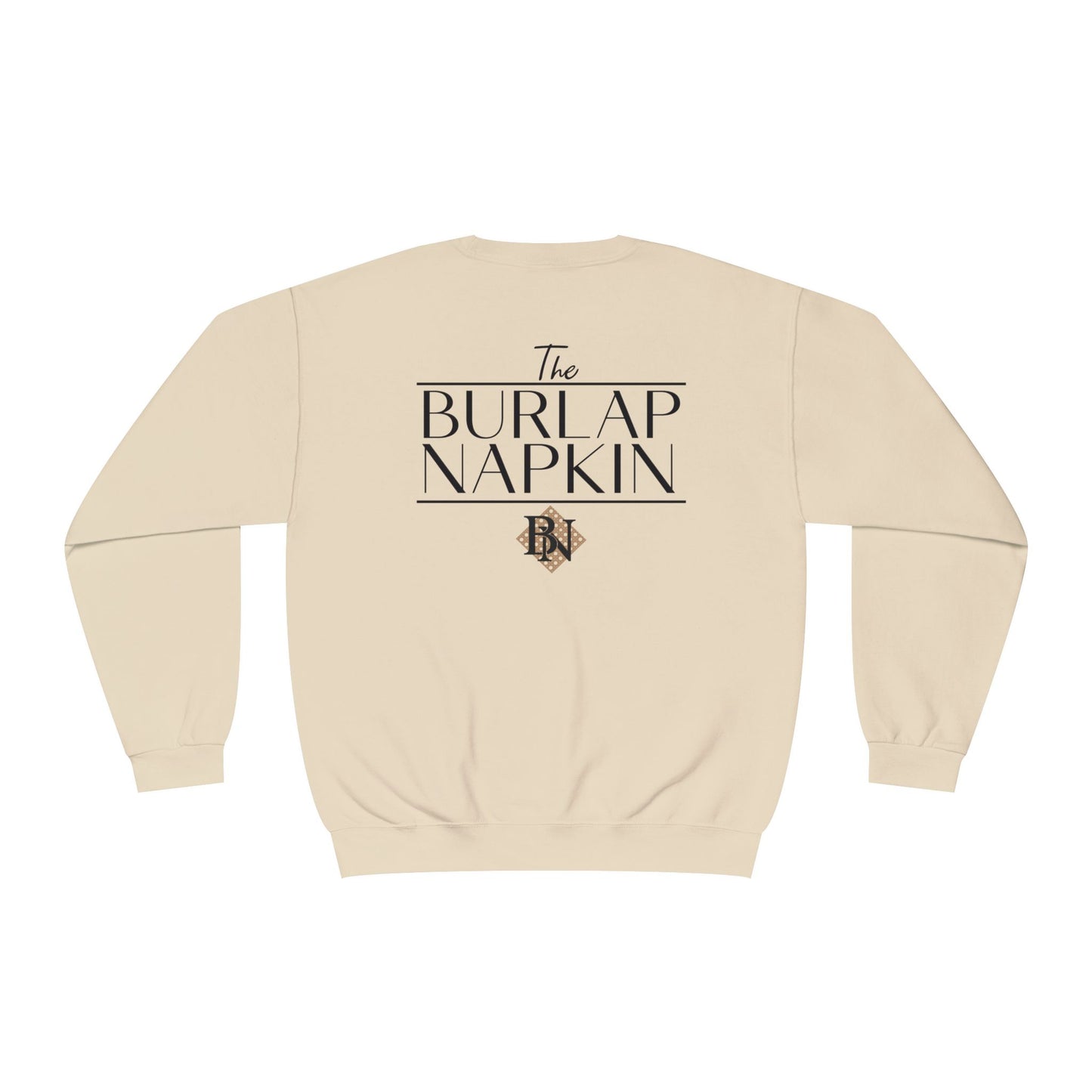Burlap Napkin Crewneck Black Logo