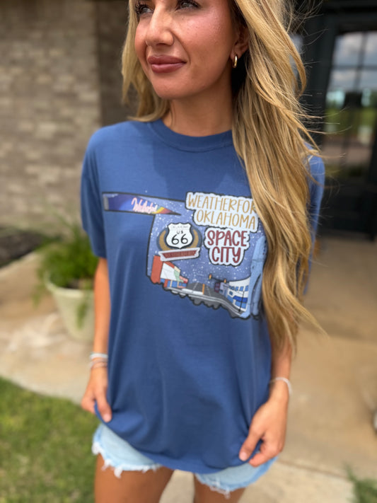 Weatherford Oklahoma Space City Rt 66 Tee