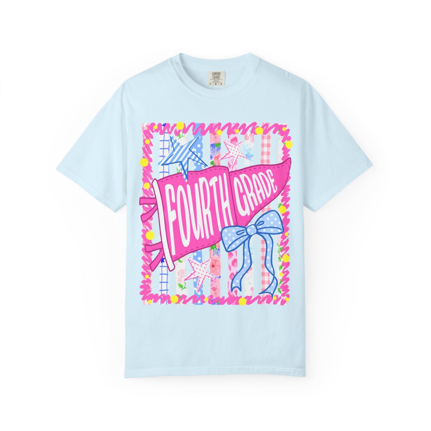 Fourth Grade Pennant Flag Stripes Comfort Colors