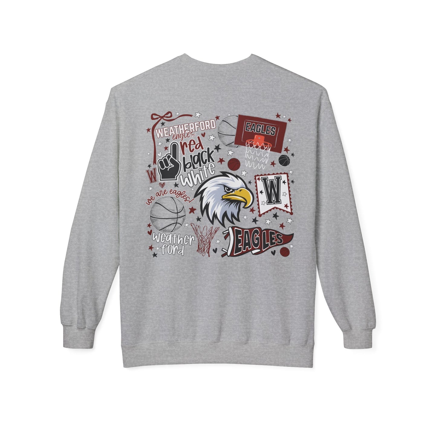 Weatherford Basketball Collage Front/Back Crewneck