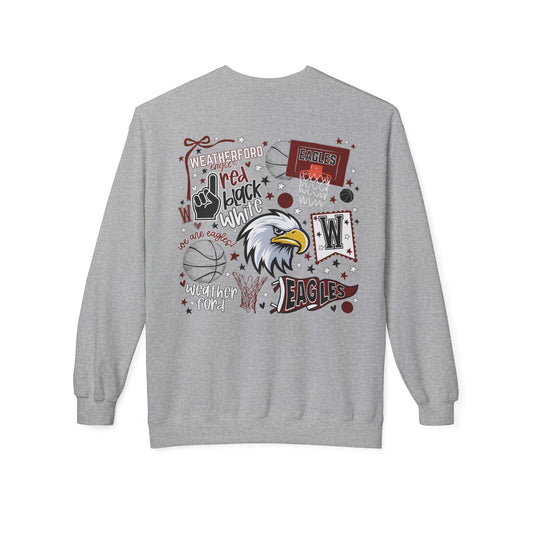 Weatherford Basketball Collage Front/Back Crewneck