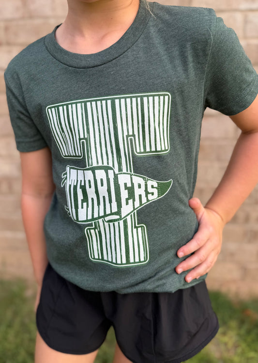 Youth Terrier Stripe Flag Bella Canvas Tee